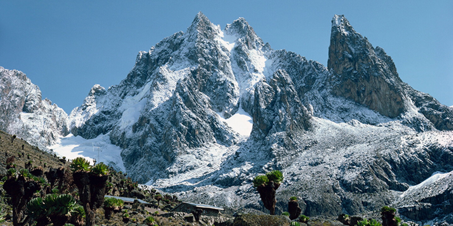 Snowy Mount Kenya peaks and alpine scenery